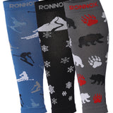Tipi Toe Unisex 3-Pairs Bright Colored Polar Playgrounds Winter Calf Compression Tube Sleeves 12-14 mmHg Great for Athletic & Medical Use