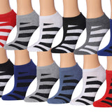  Kids Boys 12-Pairs Athletic Sport Peformance Middle Stripe Marvel Colorful Patterned Low Cut Socks -  Socks