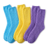 Soft Anti-Skid Pastel Harmony Fuzzy Socks - 3 Pairs