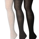 Isadora Paccini Women's 3 Pairs Contrasting Neutrals Cream Shades of Grey and Bold Black Over The Knee High Socks