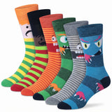 Men's Cheerful Monster Socks - 6 Pairs