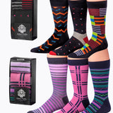 JAMES FIALLO Mens 6-Pair Novelty Crew Colorful Bold Elegance Dress Socks For Men - Tipi Toe Socks