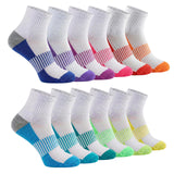 Set of colorful socks with white accents on a white background