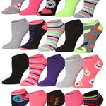  Women's & Girls 20 Pairs Emoji Glow Collection Colorful Patterned Ankle/Low Cut Socks -  Socks
