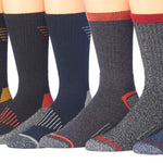 JAMES FIALLO Men's Comfortable Hiking & Outdoor Crew Socks, (10-13 / Shoe: 6-12, 6 Pairs, Comfortable Hiking Socks) - Tipi Toe Socks
