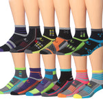 RONNOX Men's 12-Pairs Running & Athletic Sports Performance Ankle/Quarter Socks MRQ02-AB-ML - Tipi Toe Socks