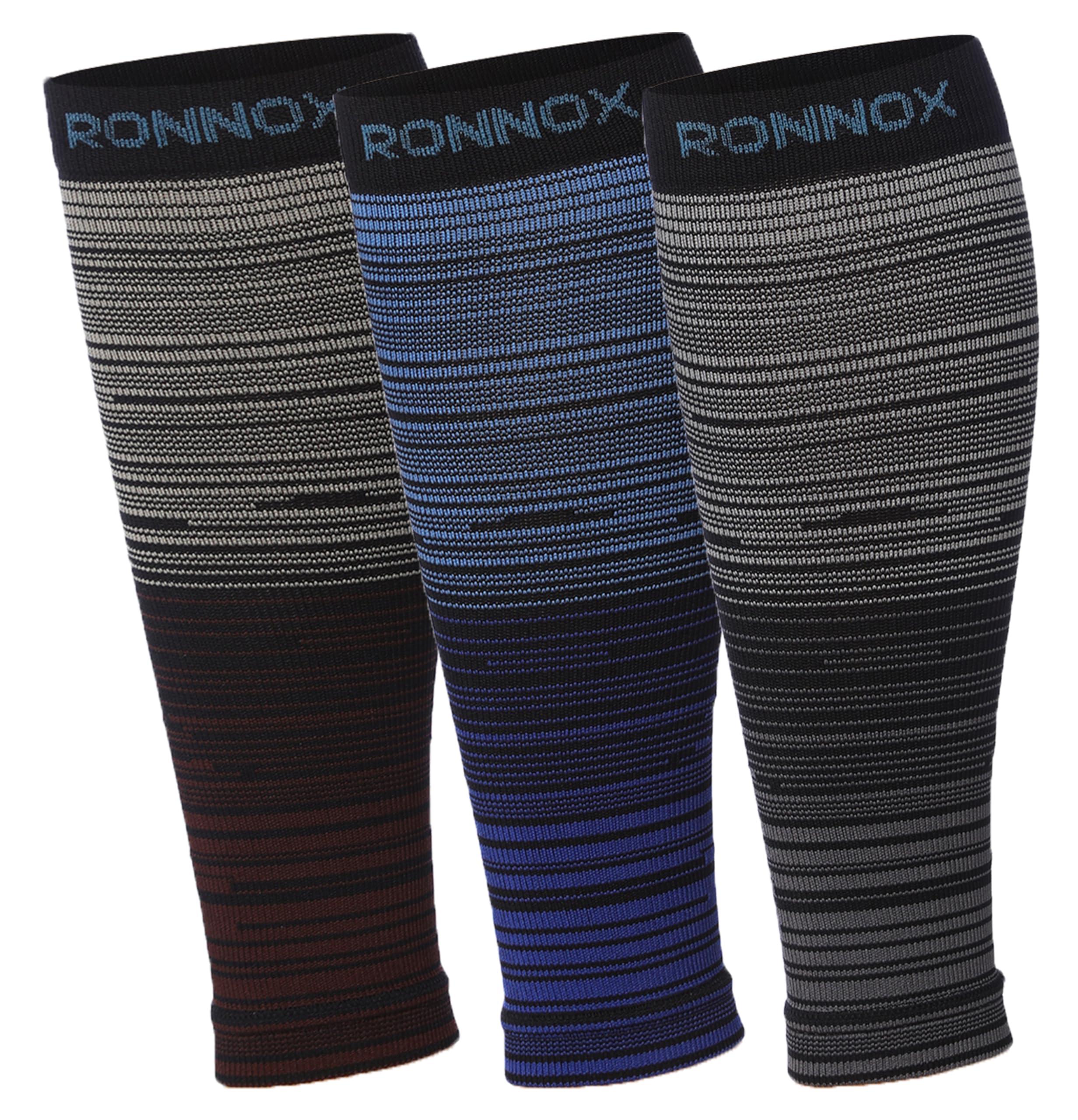  Unisex 3-Pairs Bright Colored Earthly Elegance Calf Compression Tube Sleeves 12-14 mmHg Great for Athletic & Use -  Socks