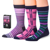 JAMES FIALLO Men's 3-Pack Colorful Twilight Harmony Patterned Dress Socks, Includes Gift Box, Ideal for Mens Size 10-13 - Tipi Toe Socks