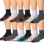 RONNOX Men's 12-Pairs Running & Athletic Sports Performance Ankle/Quarter Socks MRQ01-AB-ML - Tipi Toe Socks