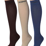 RONNOX Compression Socks for Men & Women Colorful Patterned Knee High Socks (16-20 mmHg / 12-14 mmHg) 3-Pairs CP08 - Socks