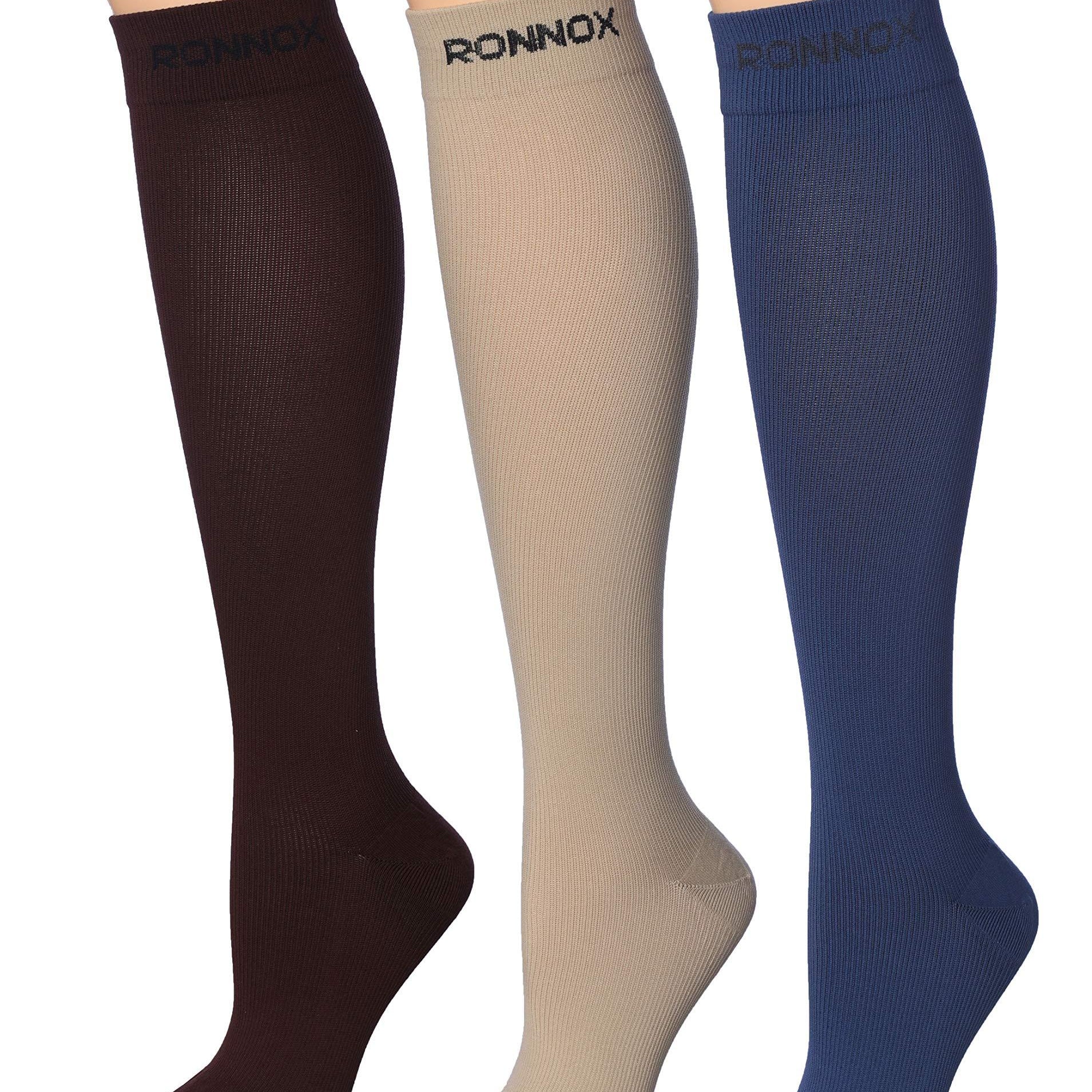 Brown & Navy Compression Socks