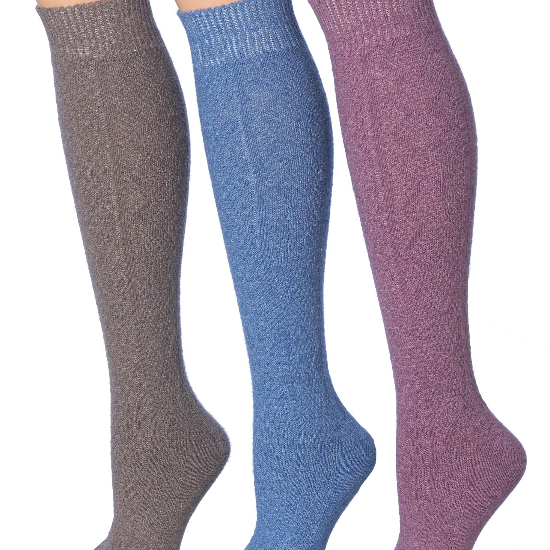 Solid Wool Blend Socks