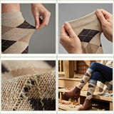 Argyle Striped Dark Colorful Patterned Knee High Socks - 6 Pairs