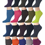 Solid Color Women's No Show Socks - 10 Pairs
