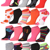 Tipi Toe Women's & Girls 20 Pairs Colorful Wild Leaf Patterned Cute Ankle Socks For Women