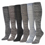 Dynamic Monochrome Colorful Knee High Socks - 6 Pairs