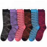 Women's 6-Pairs Colorful Cosmic Fusion Funky Space Dye Patterned Crew Dress Socks