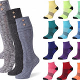Tipi Toe Women's Socks Combo Bundle (15 Pairs) – 3 Pairs Warm Knee High Boot Socks with Buttons and 12-Pack Cushioned Athletic Quarter Running Socks
