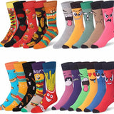 JAMES FIALLO Men's Novelty Crew Socks Bundle (24 Pairs) – 12-Pack Foodie Fantasy and 12-Pack Emoji Inspired Crazy Fun Dress Socks