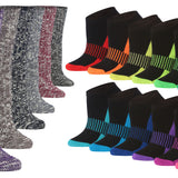 Women’s Warm Winter Slouchy Boot Socks 6-Pack + Women’s Cushioned Athletic Running Ankle Socks 12-Pack Bundle (18 Pairs)