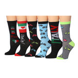Food & Fun Theme Pattern Socks - 6 Pairs