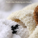 Close-up of a fluffy white blanket with text 'Ultra Soft & Plush Feels Like Walking on Clouds'.