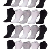 Grey Black And White No Show Socks