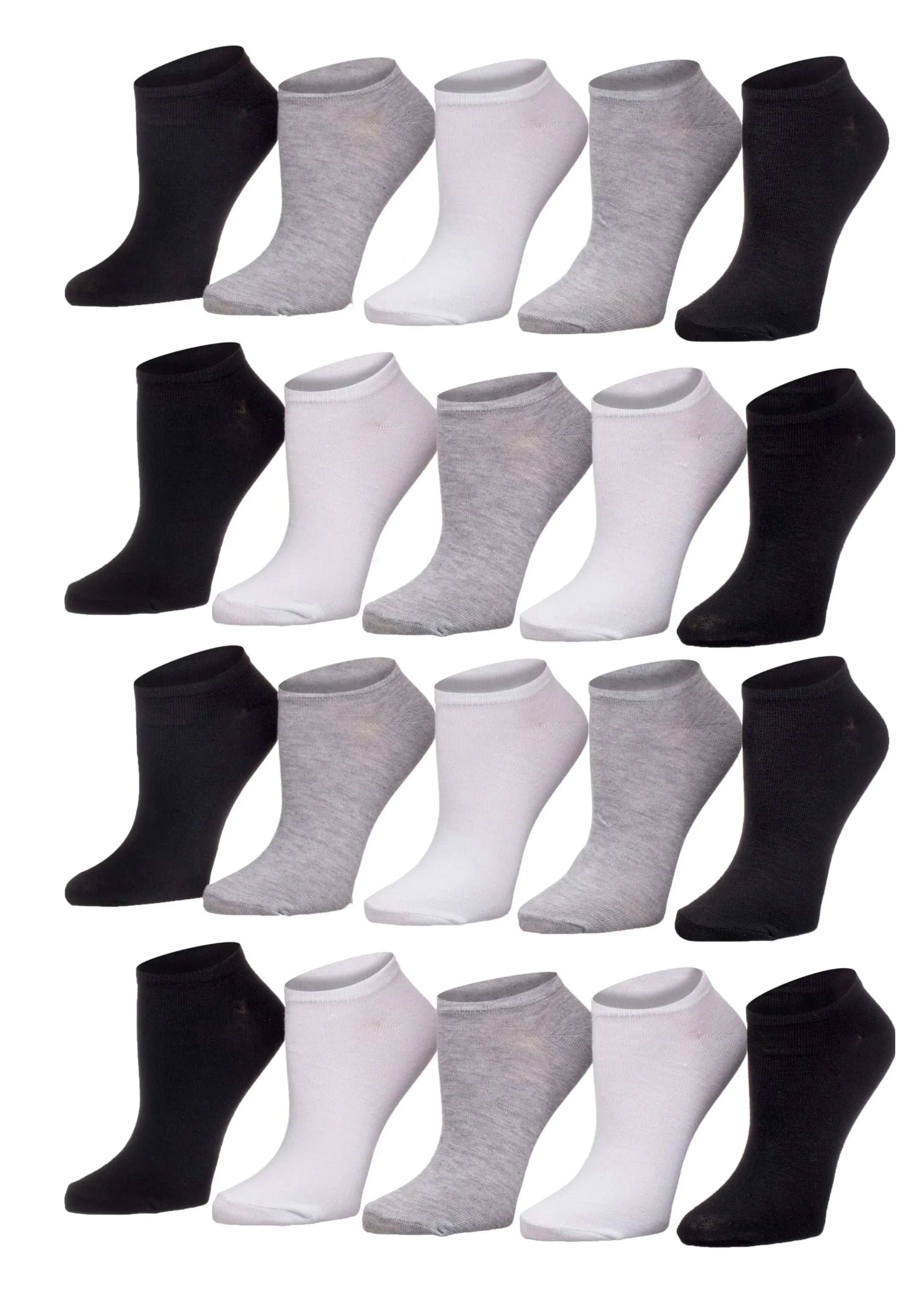 Grey Black And White No Show Socks