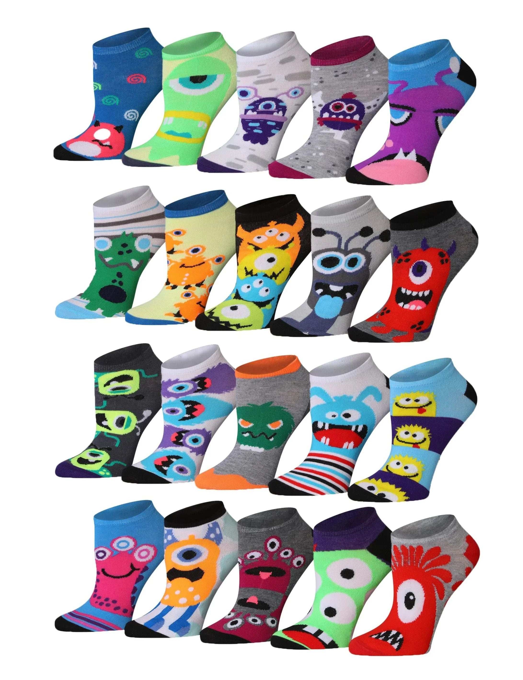 Monster Faces No Show Socks