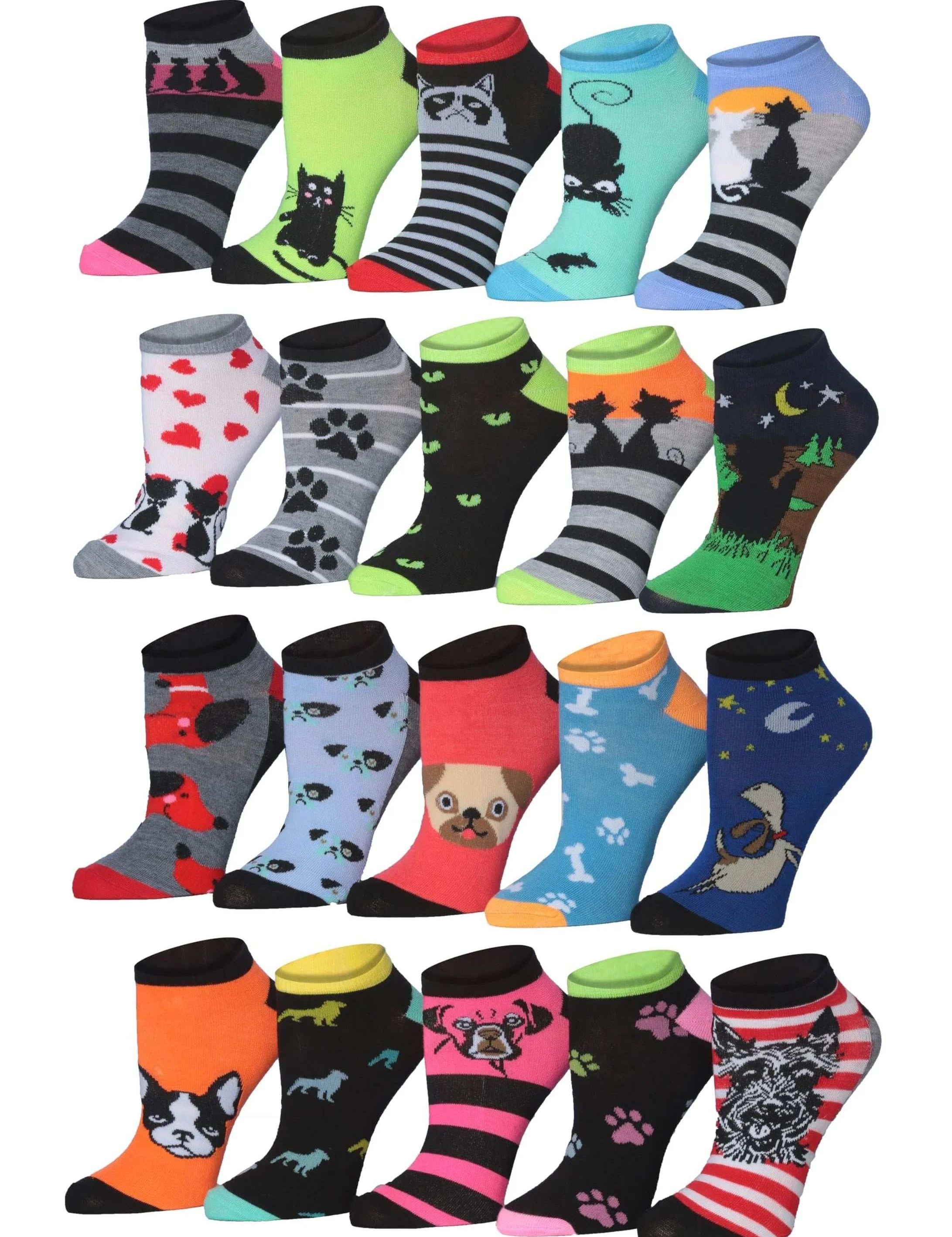 Fun Pattern No Show Socks