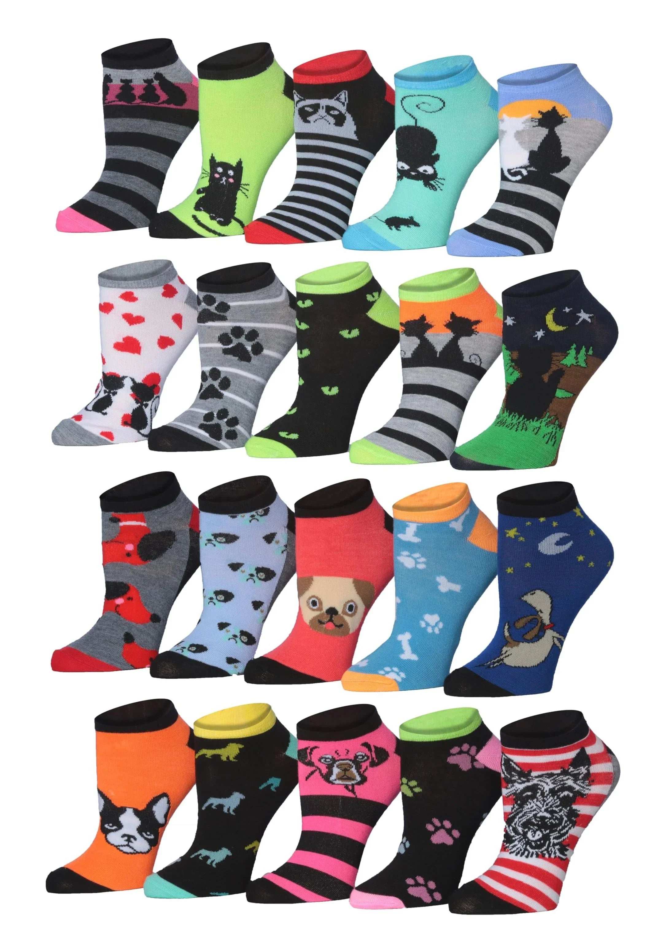 Fun Pattern No Show Socks