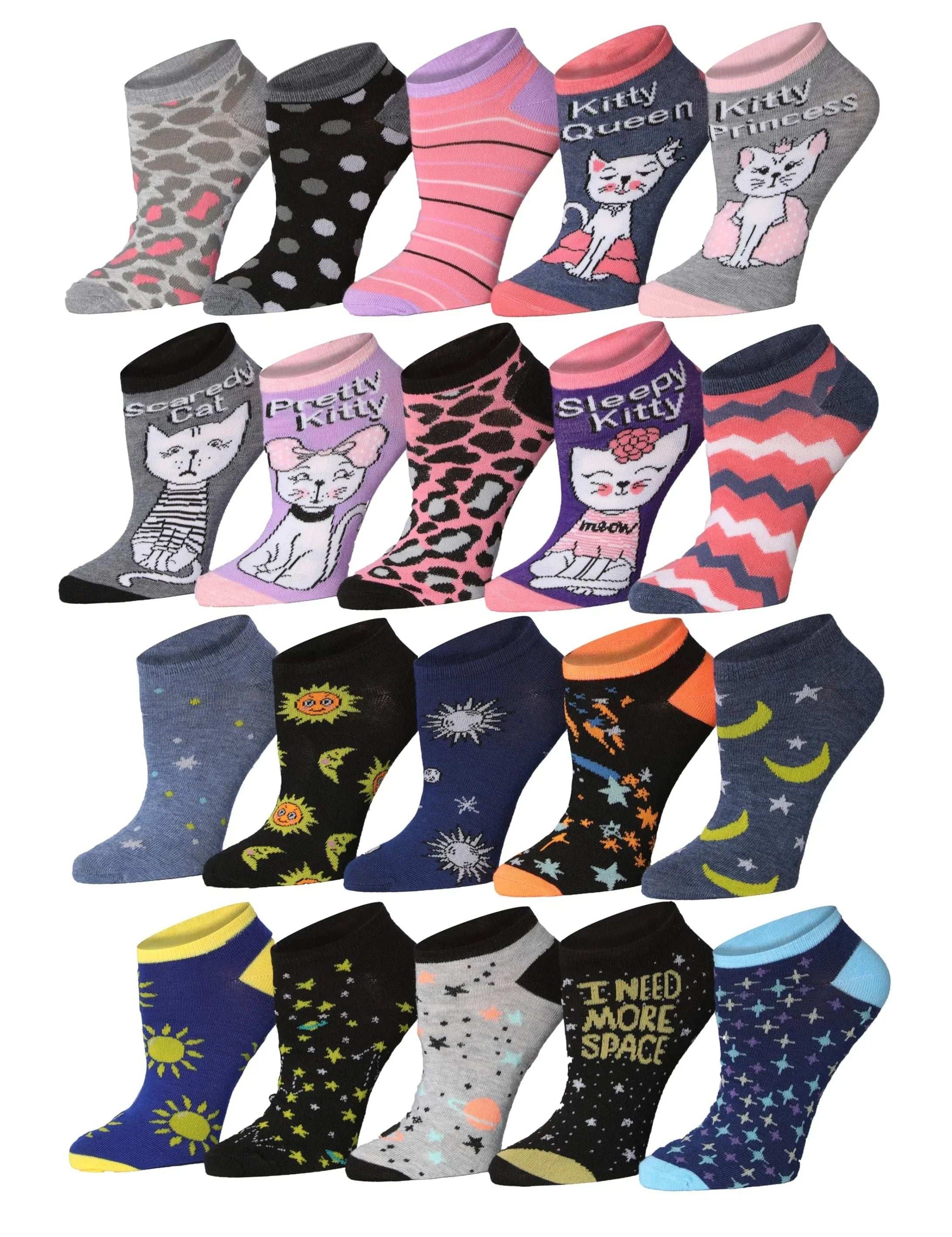 Multi-Color No Show Socks