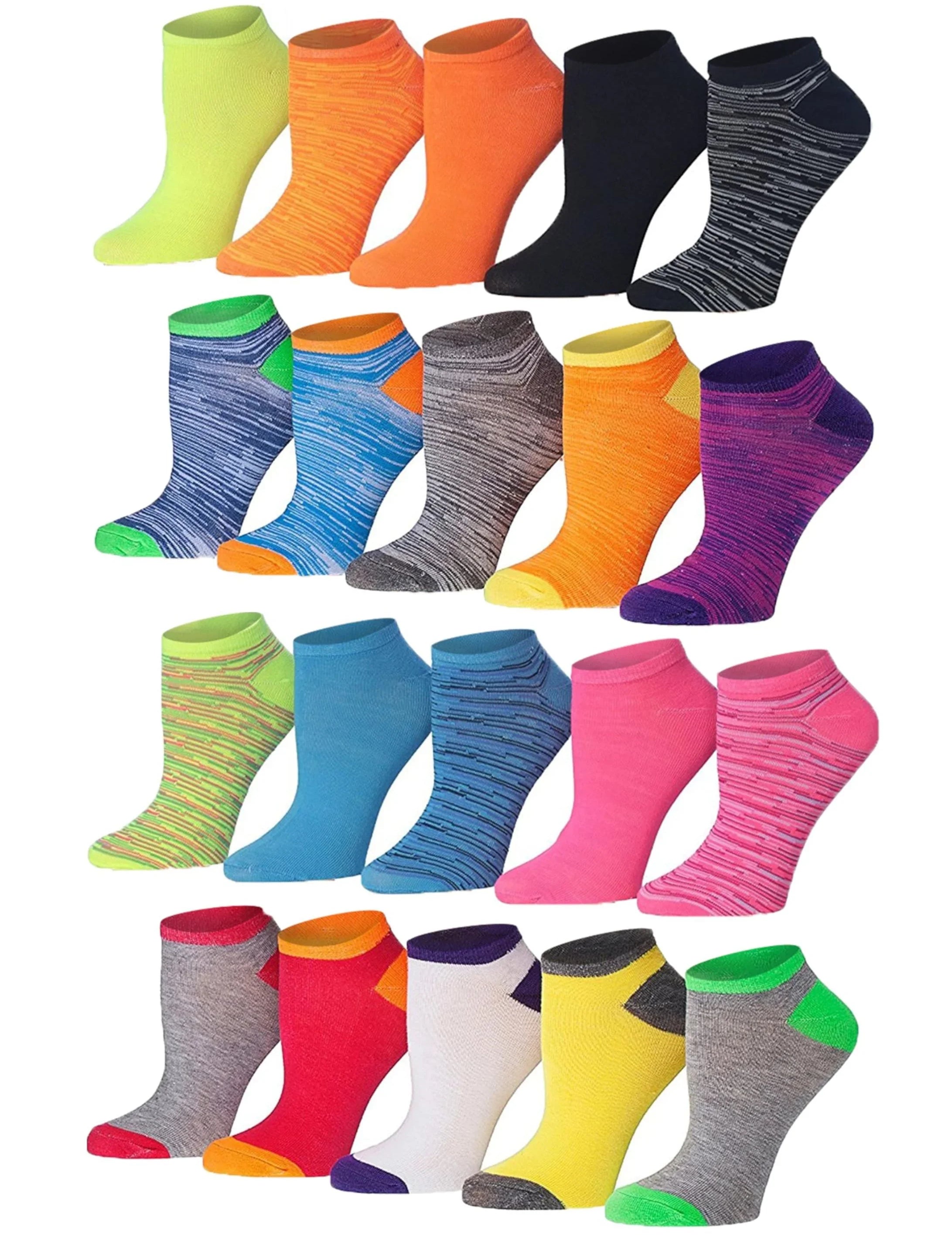 Solid Color No Show Socks