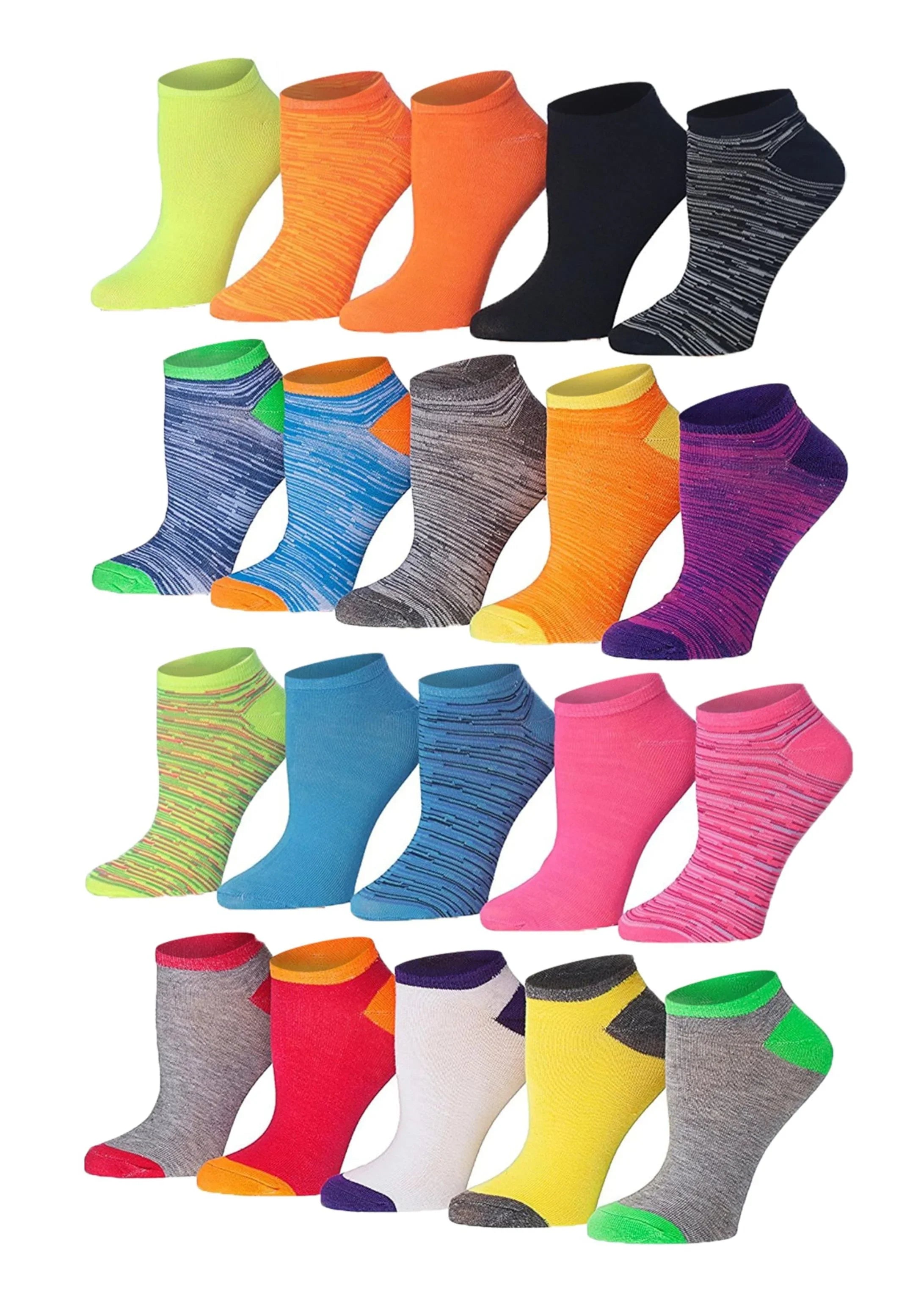 Solid Color No Show Socks