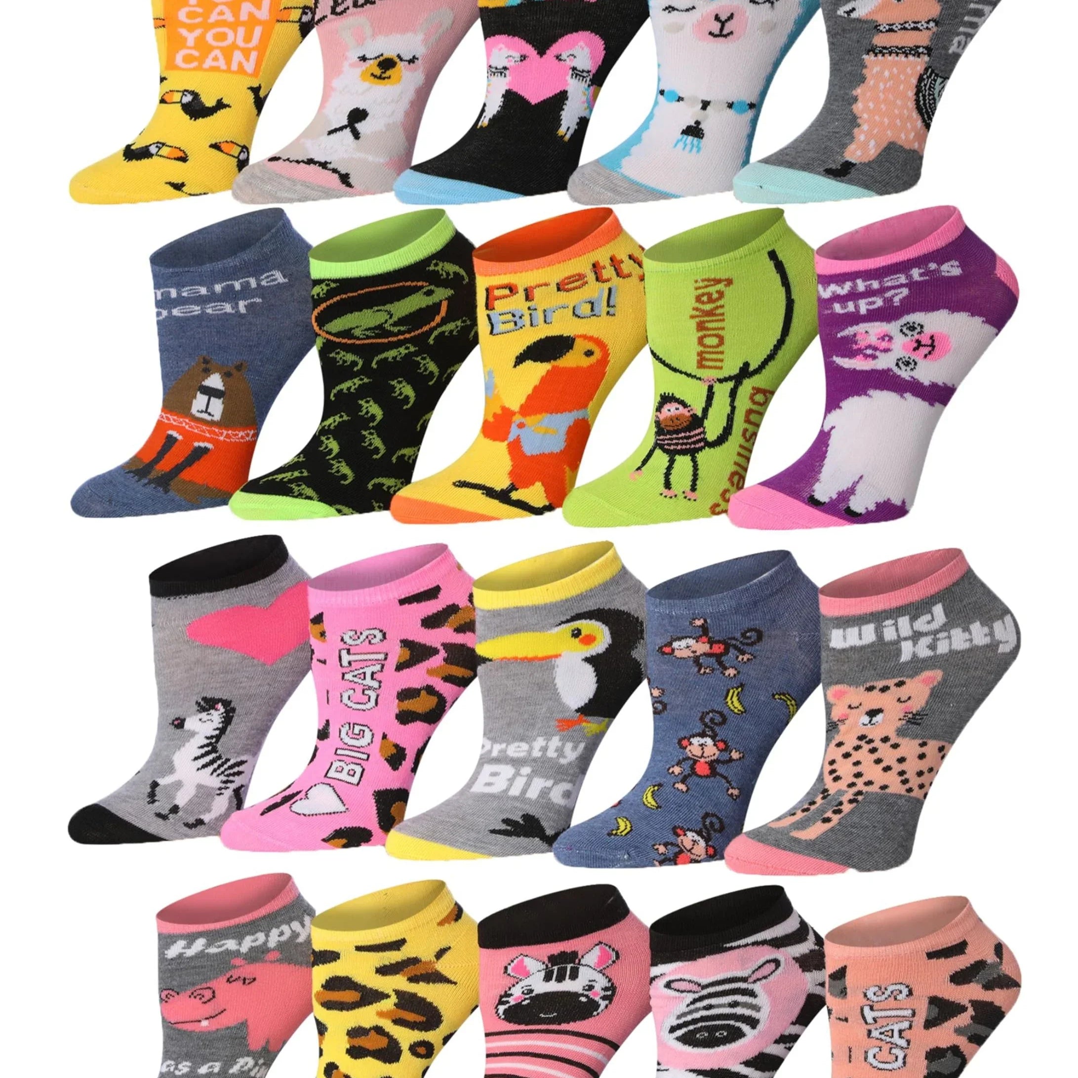 Jungle Pattern No Show Socks