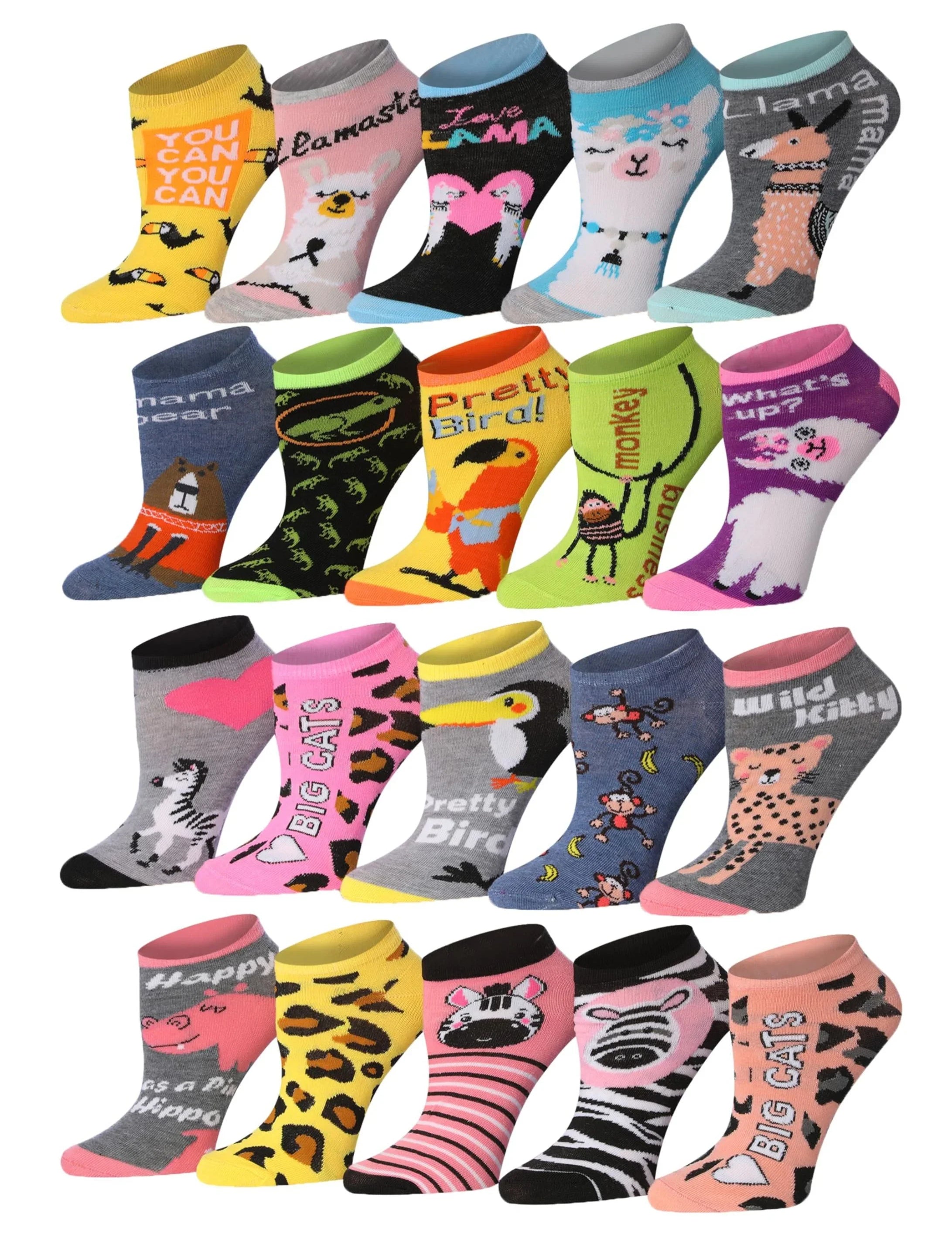 Jungle Pattern No Show Socks