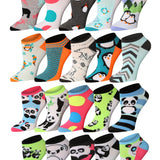 Tipi Toe Women's 20 Pairs Colorful Penguins And Panda Winter Design Ankle Socks