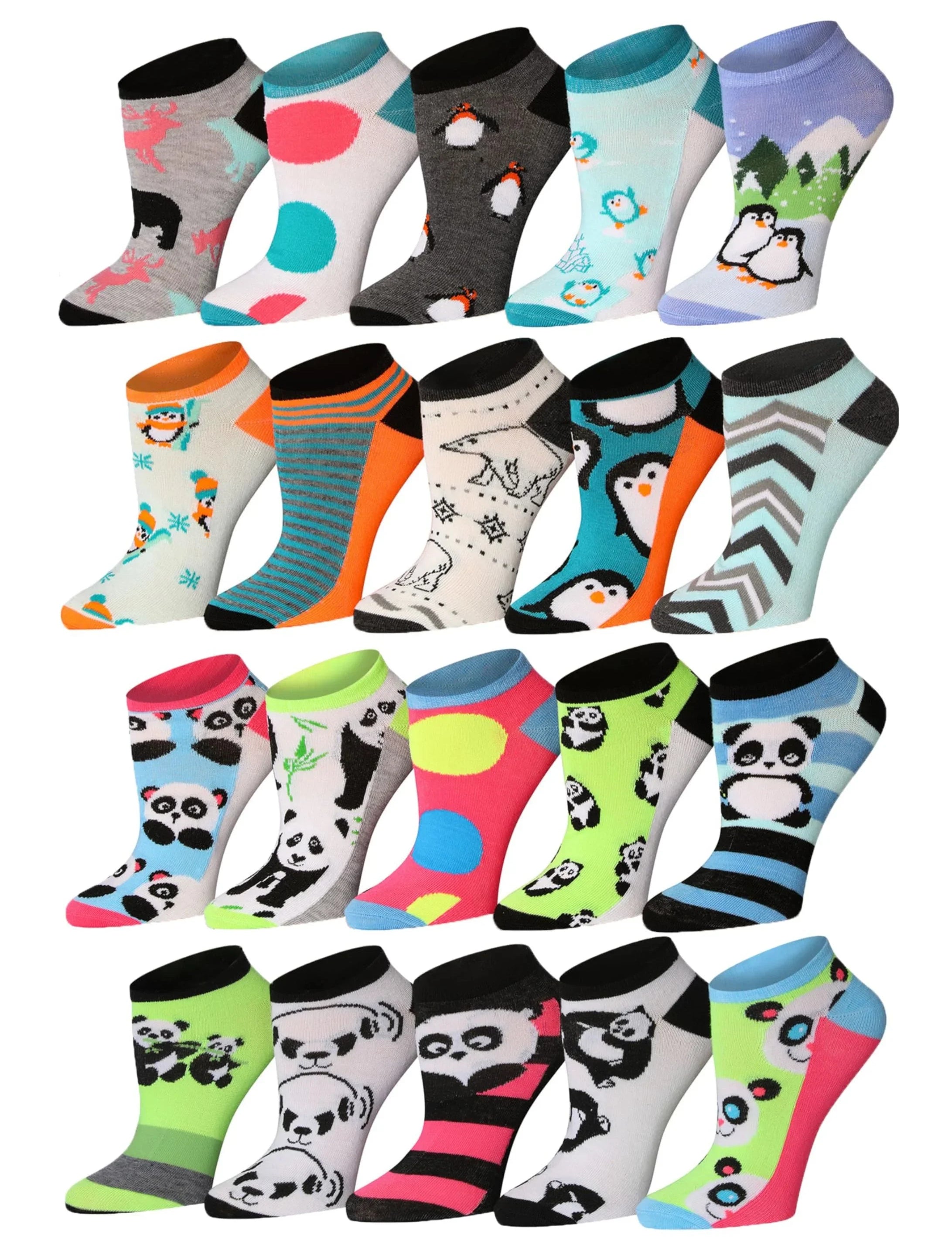 Penguin & Panda Ankle Socks 