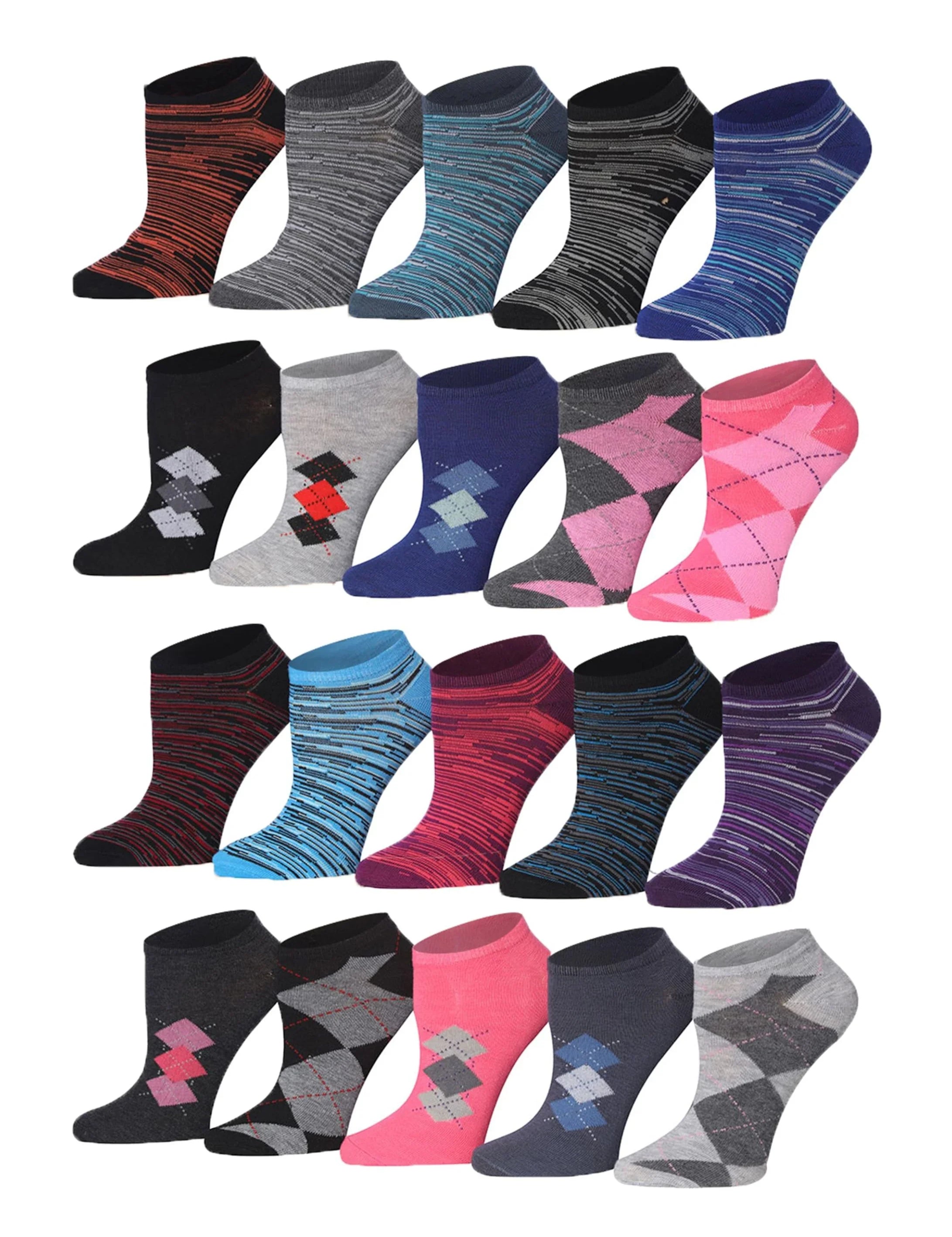 Argyle No Show Socks