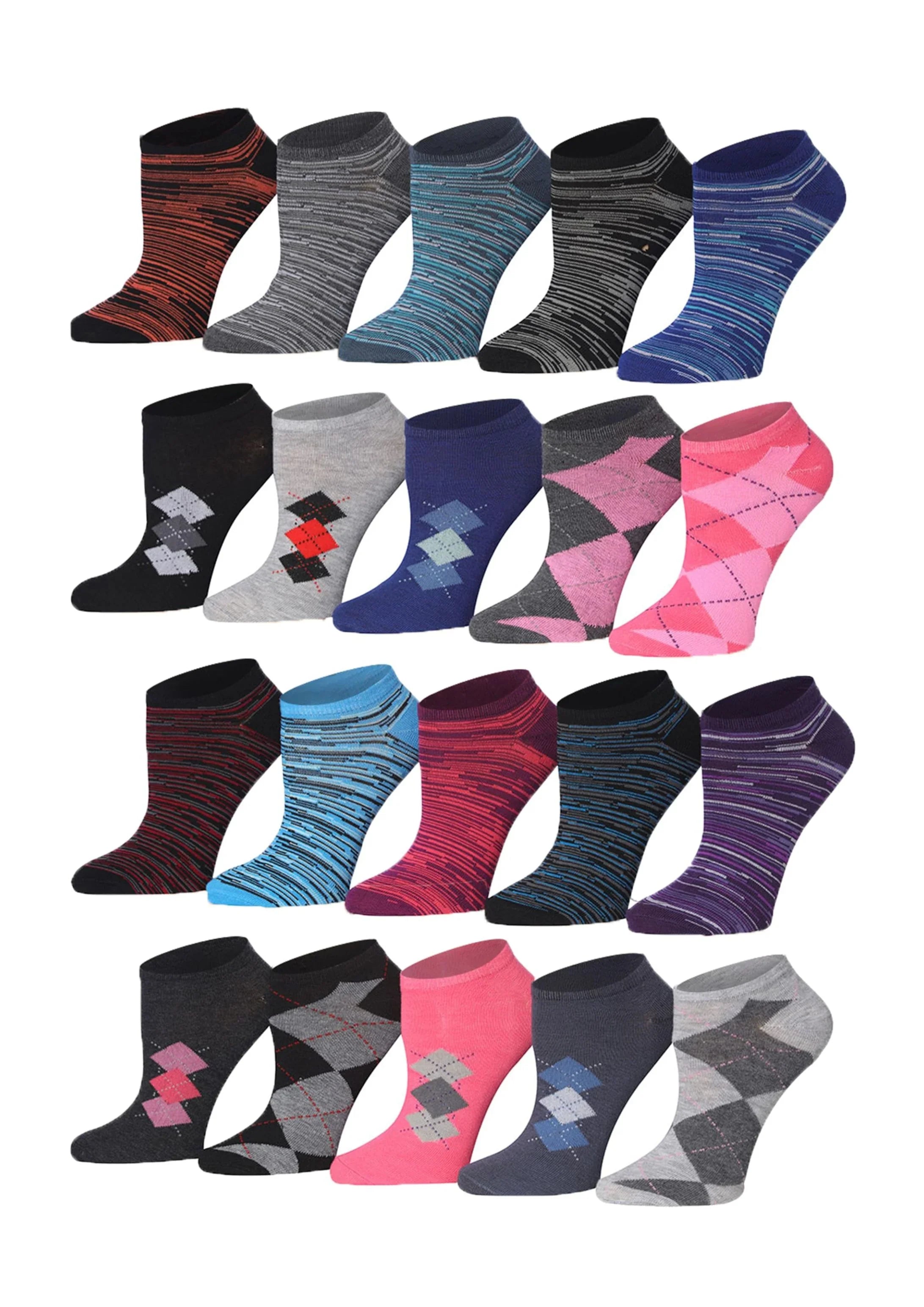 Argyle No Show Socks