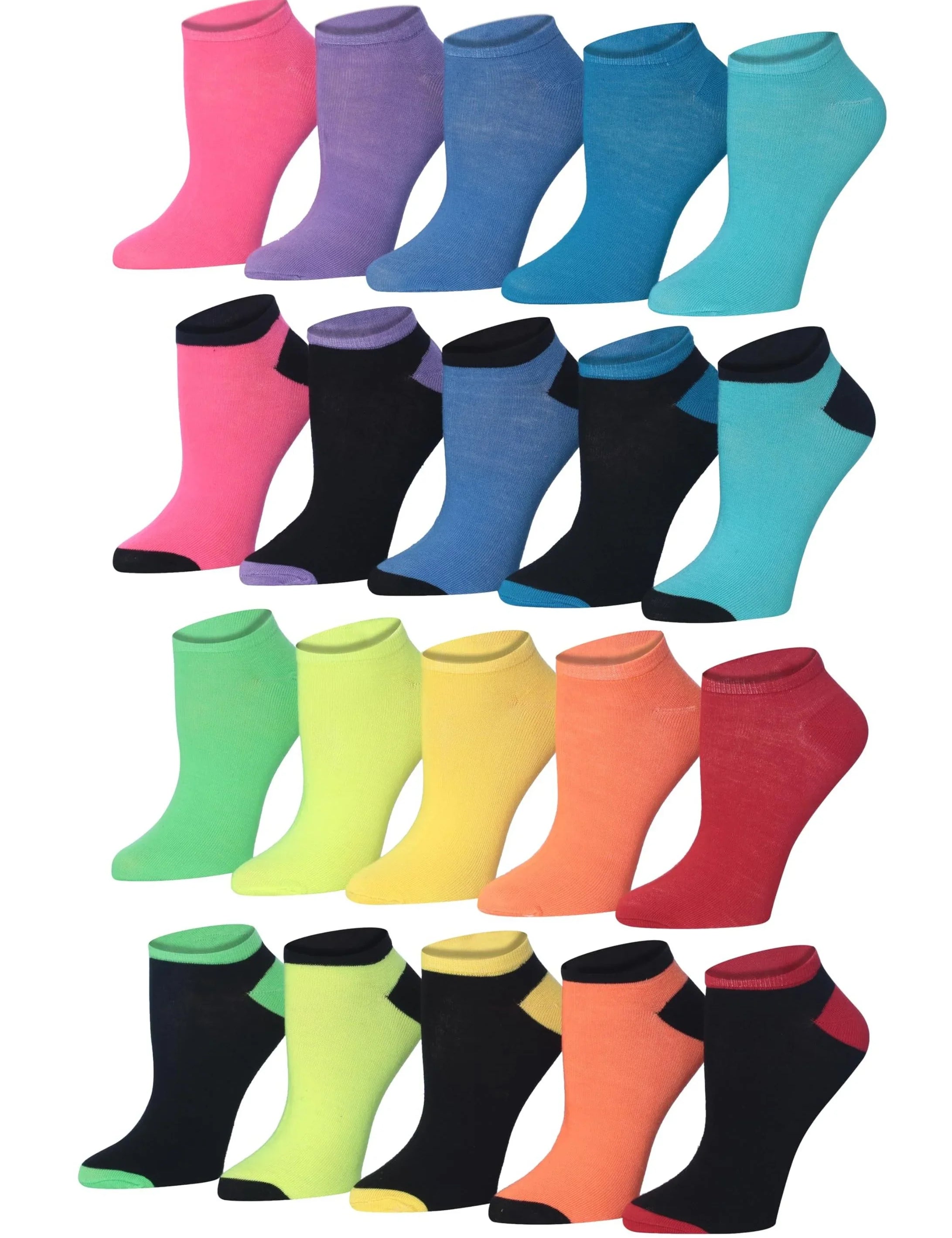  Fun Patterned No Show Socks