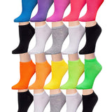 Tipi Toe Women's 20 Pairs Colorful Patterned Low Cut/No Show Socks