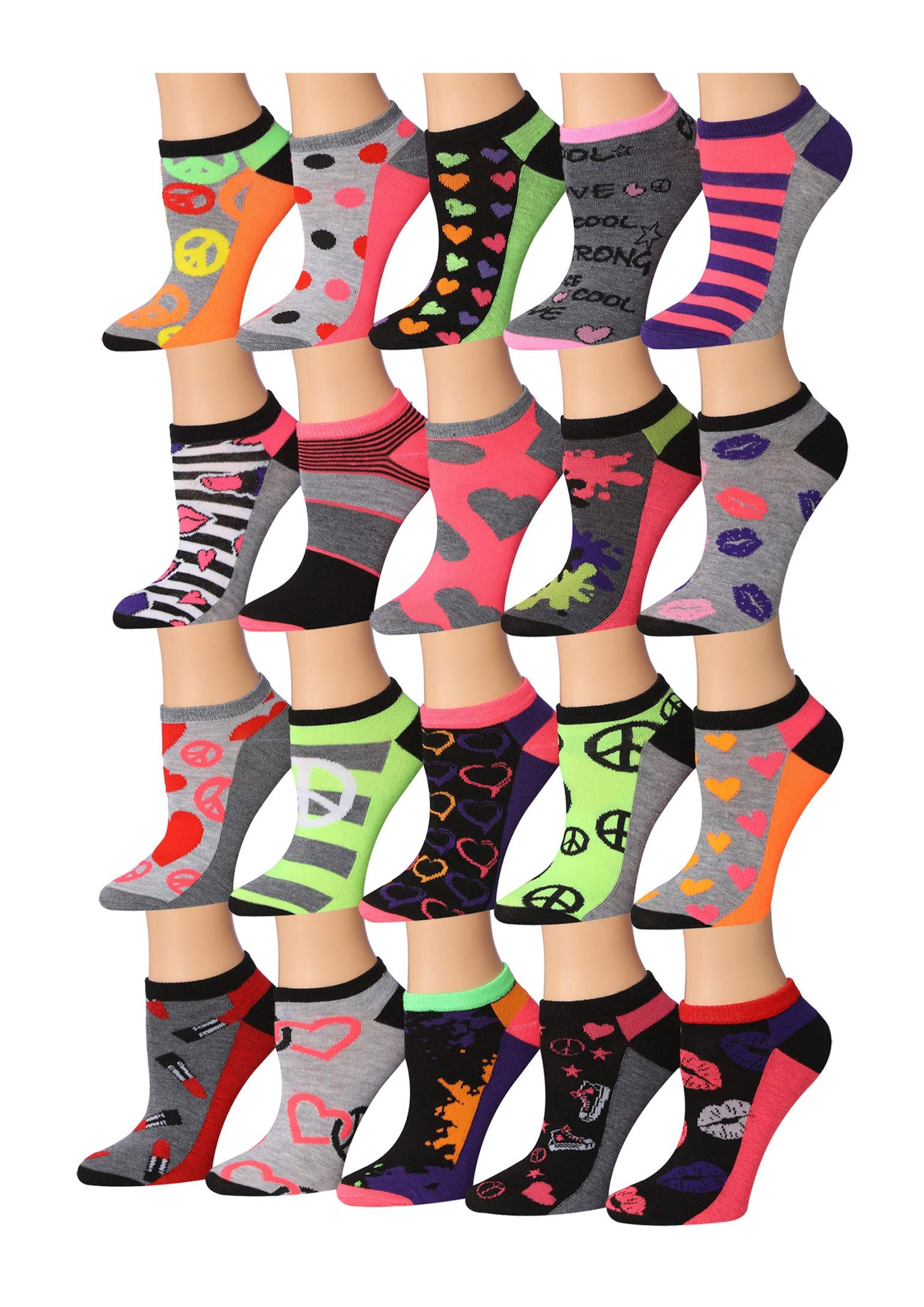 Colorful Low-cut Ankle Vibrant Fashionable Trendy Multicolor Cute Bright Fun Patterned Stylish Athletic Ladies No-show Funky Comfortable Low Cut Socks
