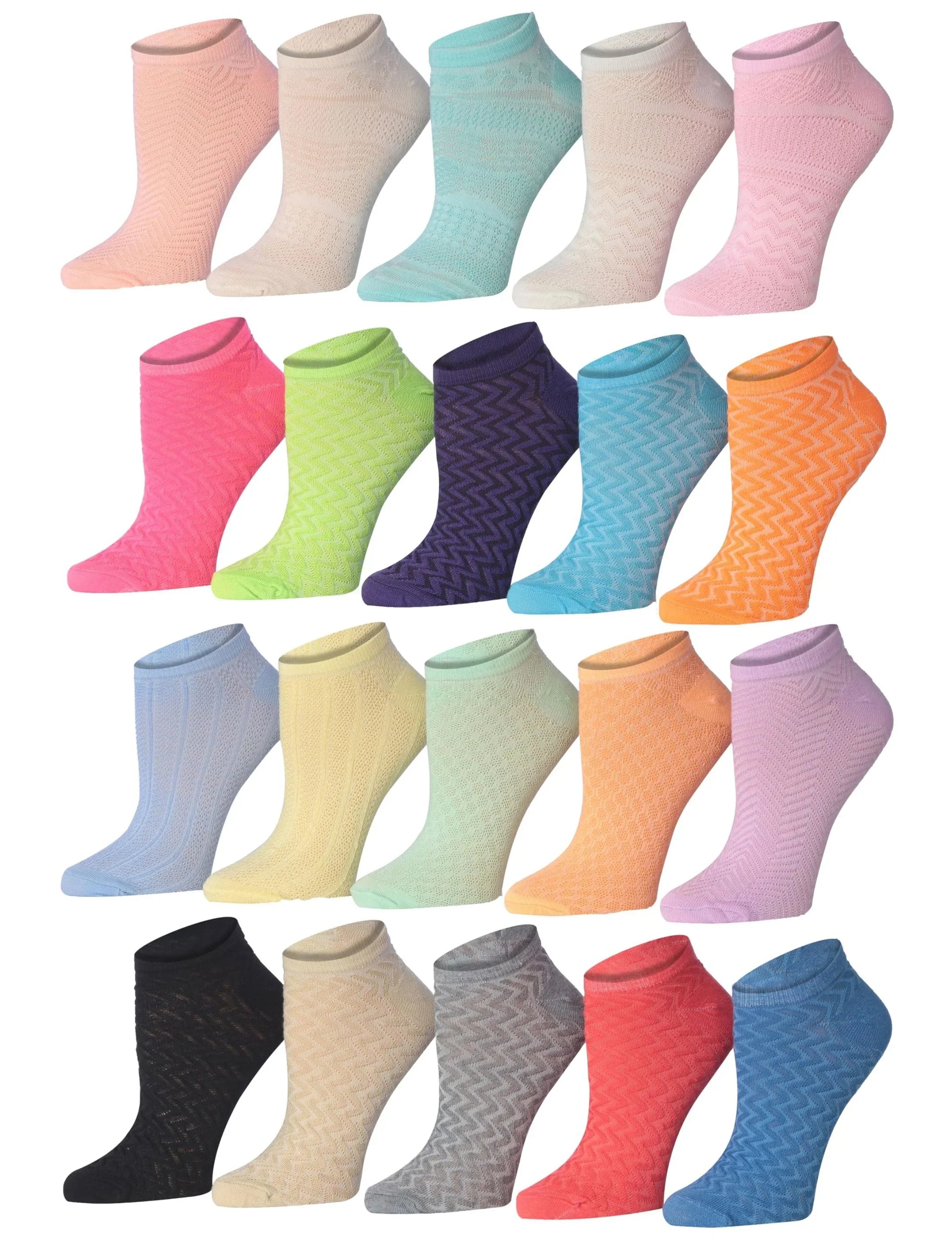  Dynamic Zigzag No Show Socks