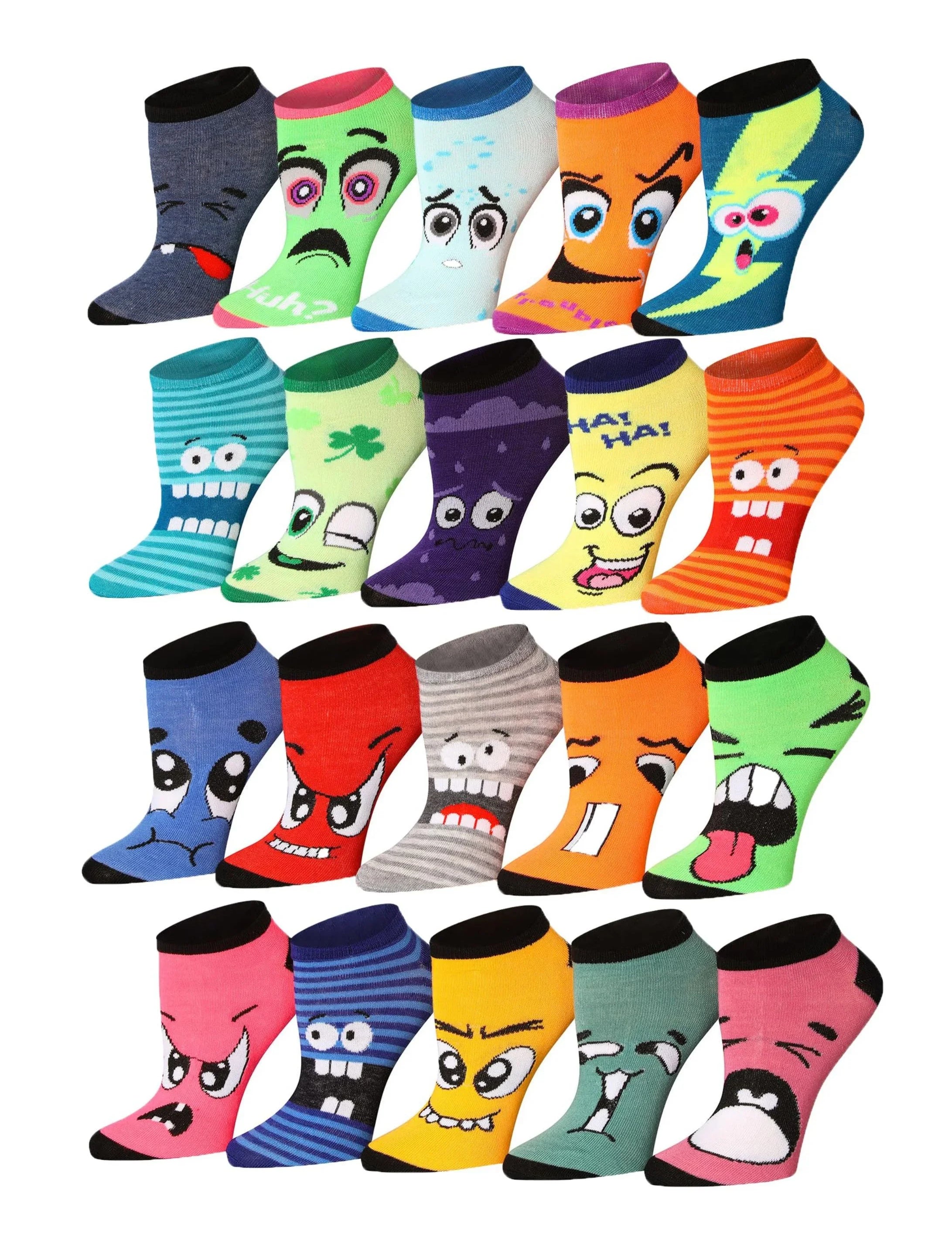 Crazy Moody No Show Socks