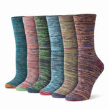 Women's Colorful Funky Dress Socks - 6 Pairs