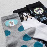 Dots & Paw Print Socks - 6 Pack