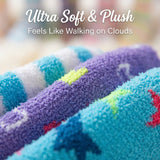 Anti-Skid Royal Stardust Fuzzy Socks - 3 Pairs