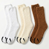 Soft Anti-Skid Tiger's Whiskers Fuzzy Socks - 3 Pairs