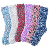 Colorful Patterned Candy Cane Chaos Fuzzy Socks - 6 Pairs